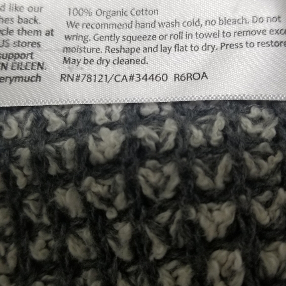 Eileen Fisher100%ORGANIC cotton, open knit cardigan, color gray/white, S… - Picture 11 of 11